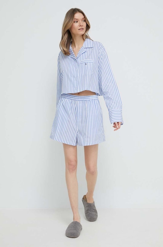 Polo Ralph Lauren pijamale de bumbac set albastru 4P8010