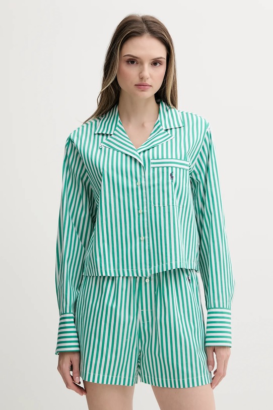 Хлопковая пижама Polo Ralph Lauren зелёный 4P8010