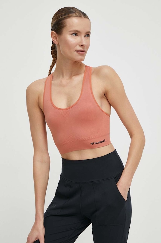 Hummel biustonosz sportowy hmlTIF SEAMLESS SPORTS TOP pomarańczowy 210490
