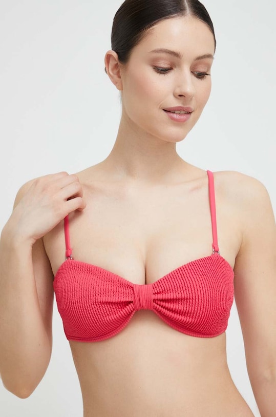 Abercrombie & Fitch biustonosz kąpielowy bez fiszbinów różowy KI111.3087.636