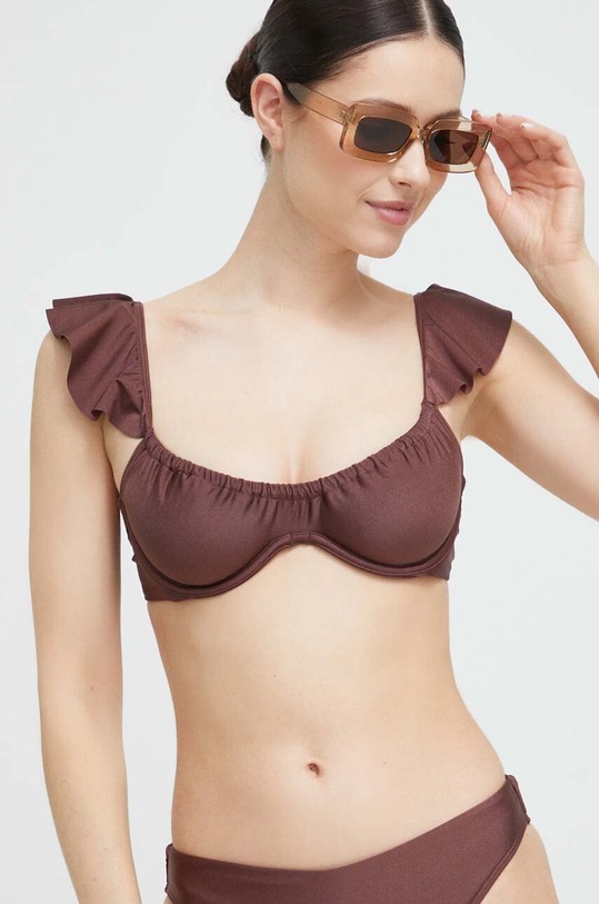 Bikini top Abercrombie & Fitch με μεταλλικές μπανέλες καφέ KI111.3147.465
