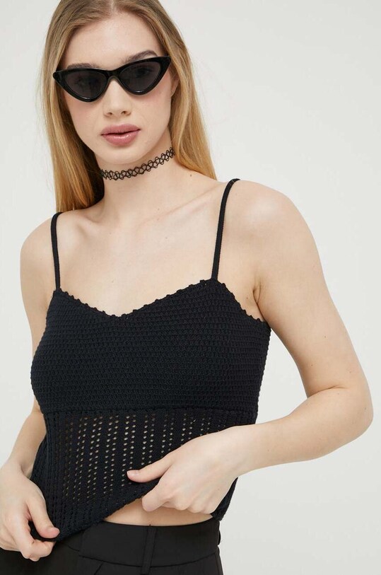 Pamučni top Abercrombie & Fitch pamuk crna KI150.3208.900