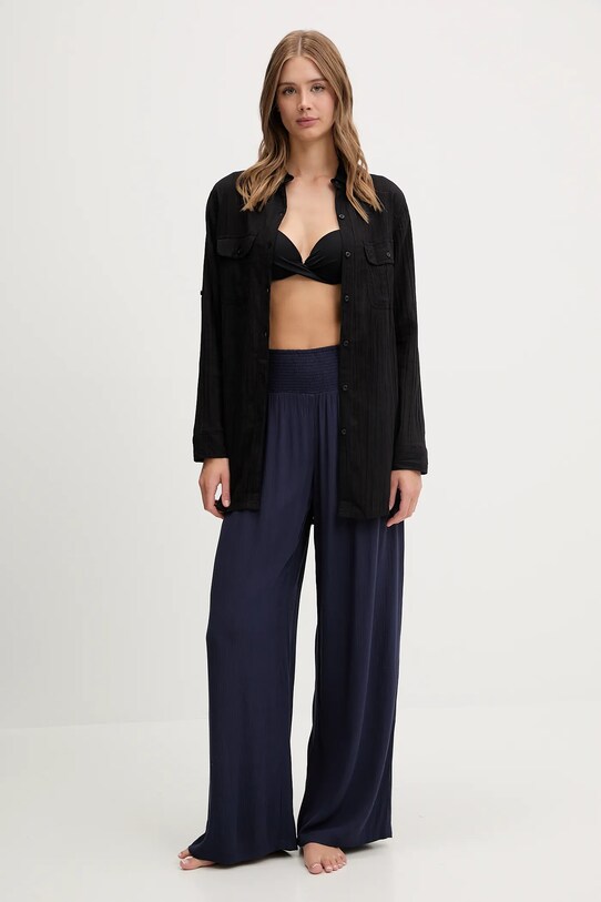 Lauren Ralph Lauren cămașă de plajă din bumbac 20113076 negru SS25