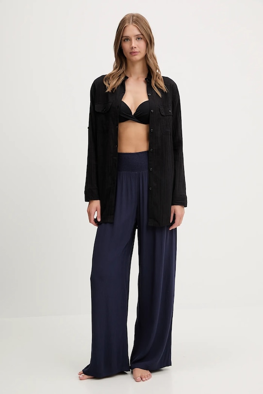 Lauren Ralph Lauren koszula plażowa bawełniana 20113076 czarny SS25