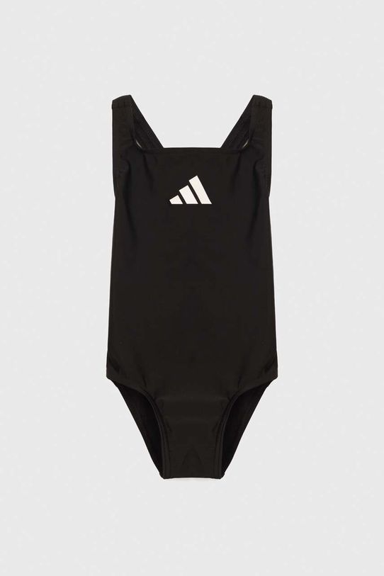 Jednodielne detské plavky adidas Performance 3 BARS SOL ST bez kostíc čierna HR7477