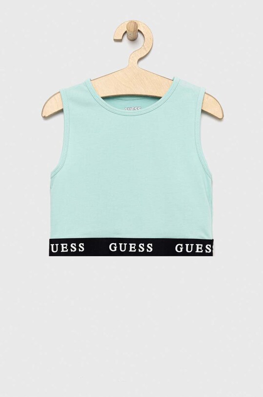Guess top dziecięcy z elastanem turkusowy J2YI34.KABR0.PPYX
