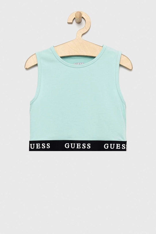 Guess top dziecięcy z elastanem turkusowy J2YI34.KABR0.PPYX