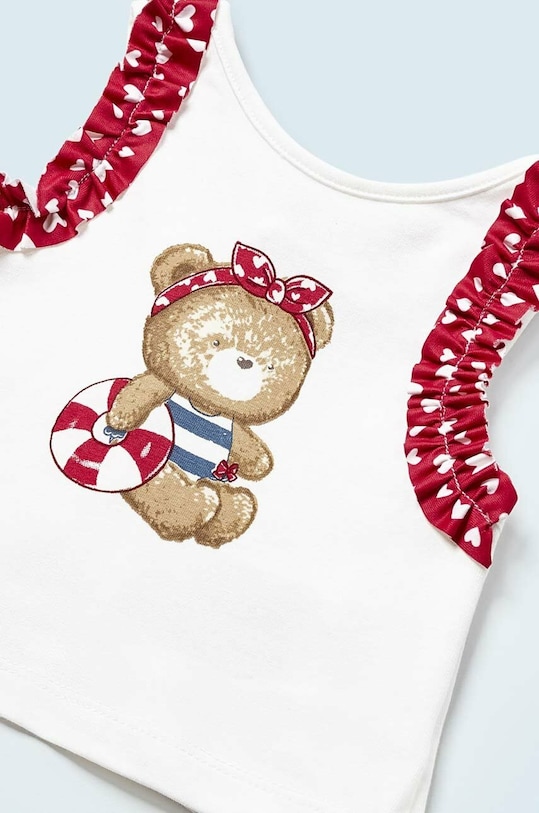 Dziewczynka Mayoral Newborn dwuczęściowy strój kąpielowy niemowlęcy 1692.2S.NEWBORN czerwony