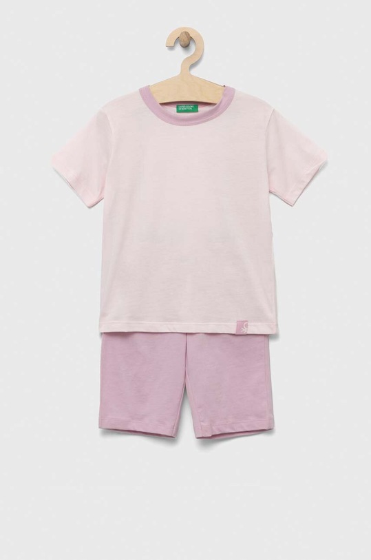 United Colors of Benetton gyerek pamut pizsama együttes rózsaszín 30960P04Q.G.SEASONAL