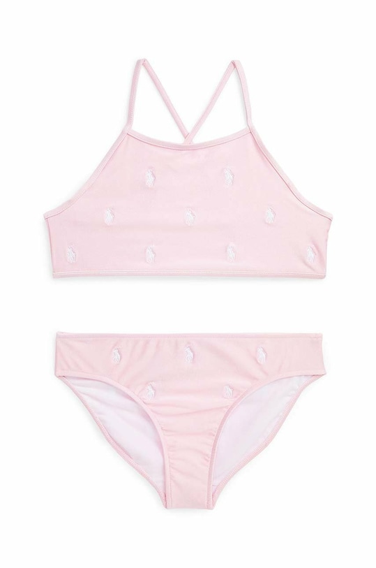 Polo Ralph Lauren dwuczęściowy strój kąpielowy dziecięcy wzorzyste różowy 313901302002