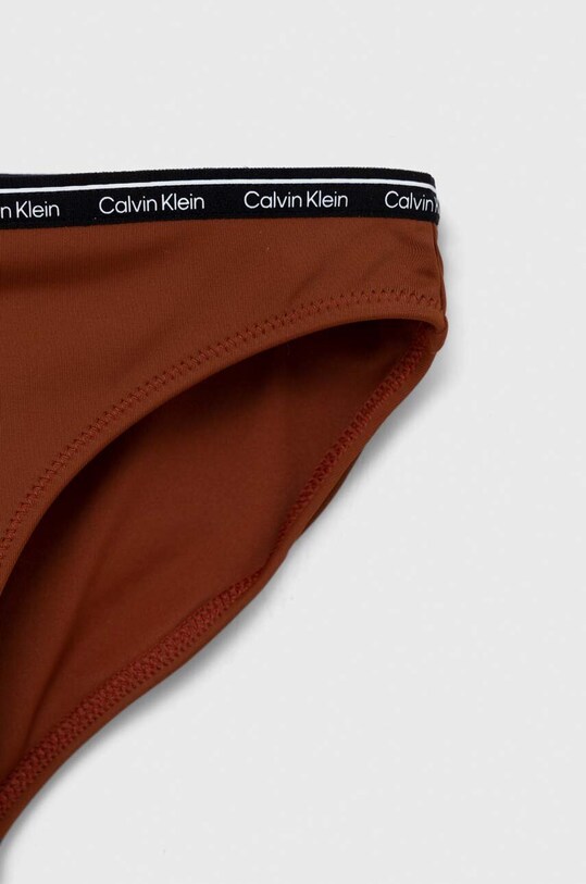 Calvin Klein Jeans dwuczęściowy strój kąpielowy dziecięcy brązowy KY0KY00040.PPYX