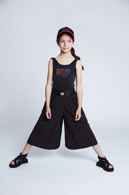 Dkny jednoczęściowy strój kąpielowy dziecięcy miękka czarny D37113.128.149