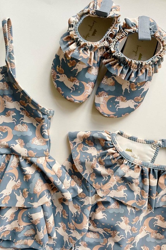 Konges Sløjd costum de baie dintr-o bucată pentru copii KS4697 albastru SS23