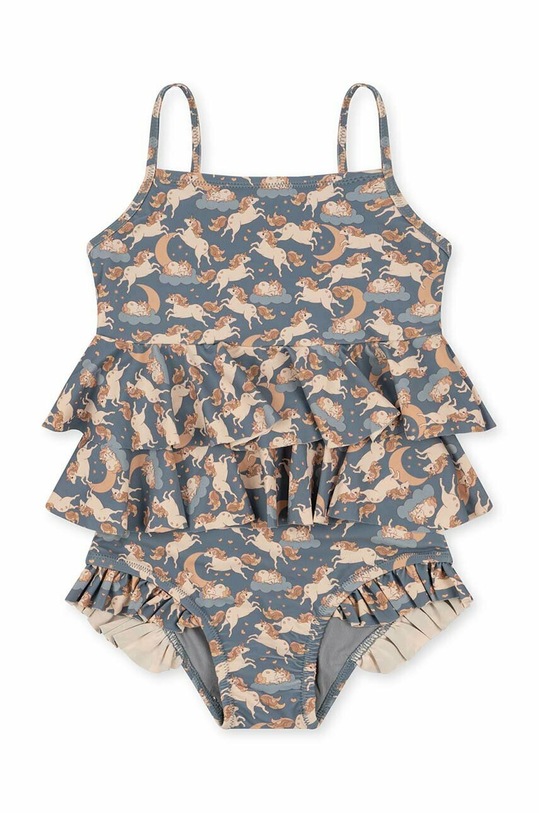 Konges Sløjd costum de baie dintr-o bucată pentru copii moale albastru KS4697