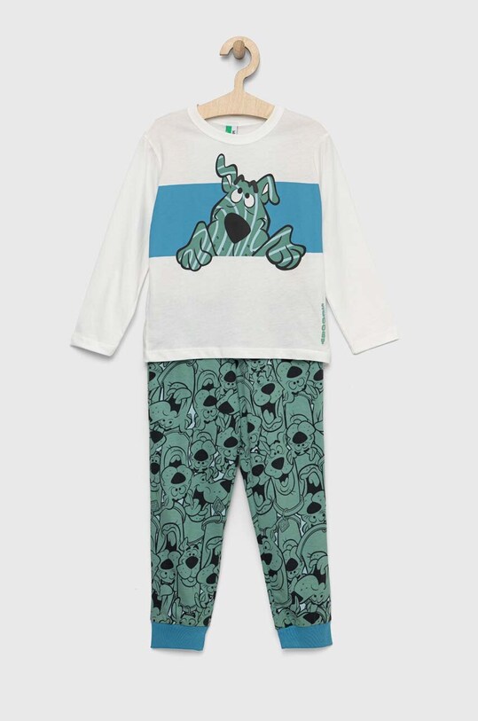 United Colors of Benetton piżama bawełniana dziecięca wzorzyste zielony 3VR50P043.G.SEASONAL