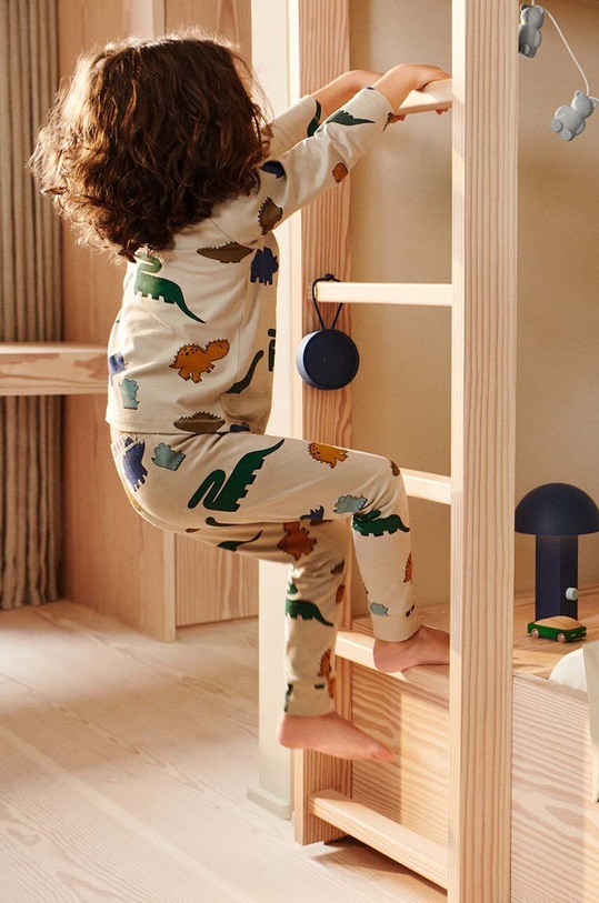 Dječja pamučna pidžama Liewood komplet bež LW17793