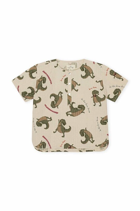 Konges Sløjd t-shirt piżamowy dziecięcy góra beżowy KS4439