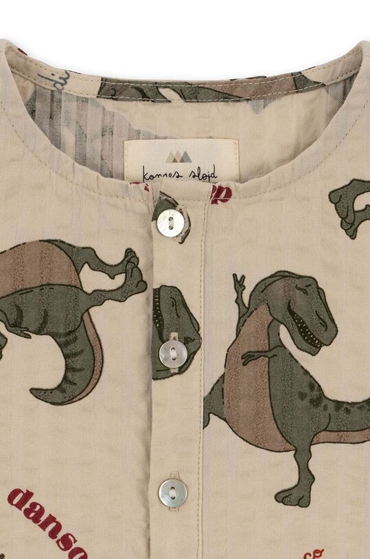 Chłopiec Konges Sløjd t-shirt piżamowy dziecięcy KS4439 beżowy