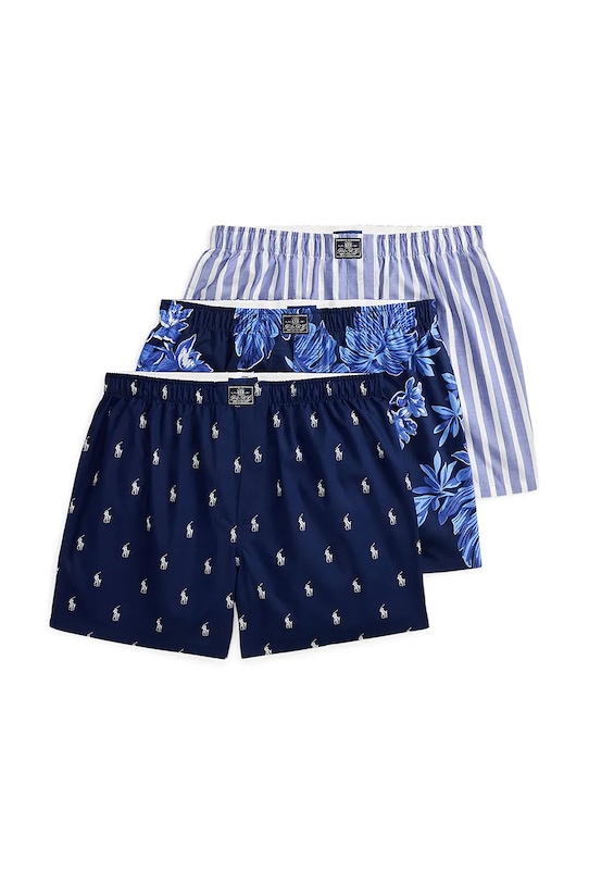 Polo Ralph Lauren bokserki bawełniane 3-pack wzorzyste granatowy 714830273