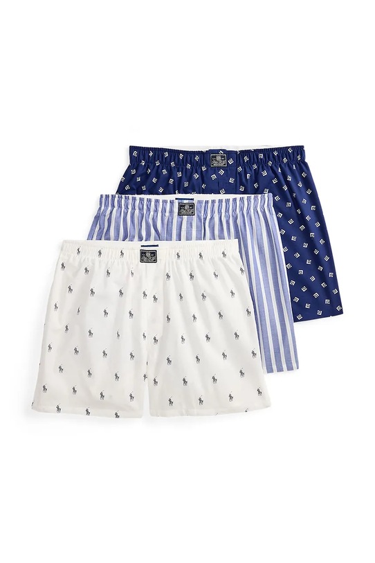 Polo Ralph Lauren bokserki bawełniane 3-pack wzorzyste niebieski 714830273