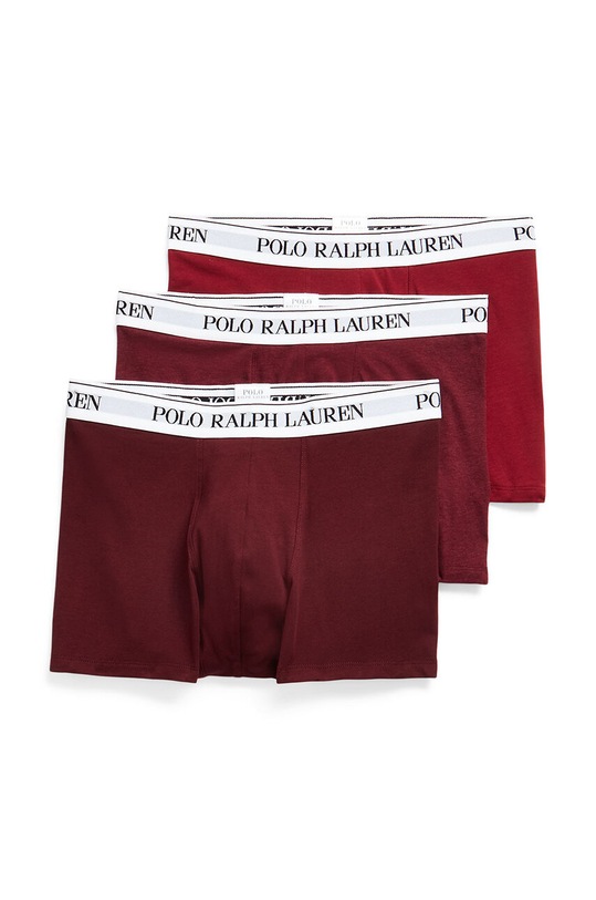 Boxerky Polo Ralph Lauren 3-pack hladký burgundské 714830299