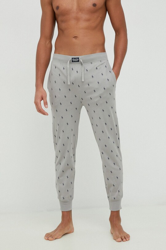 Polo Ralph Lauren spodnie piżamowe bawełniane wzorzyste szary 714899500