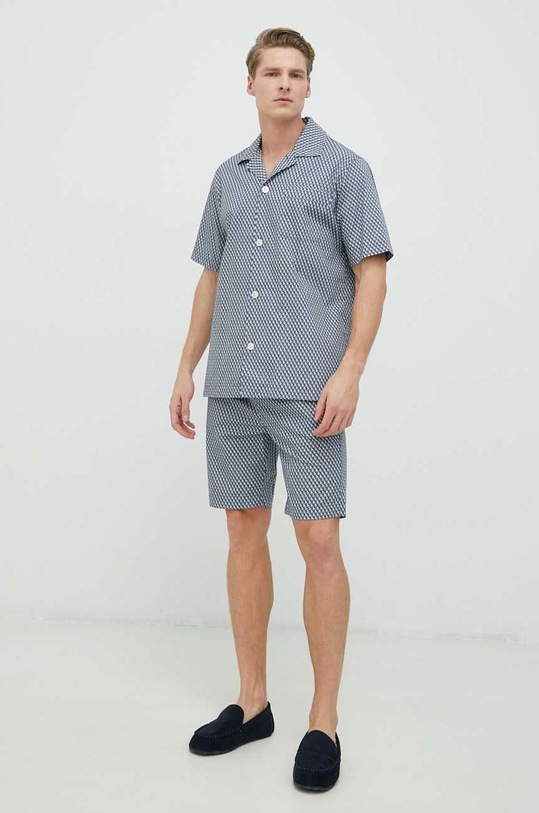 Βαμβακερές πιτζάμες Polo Ralph Lauren βαμβάκι σκούρο μπλε 714899503