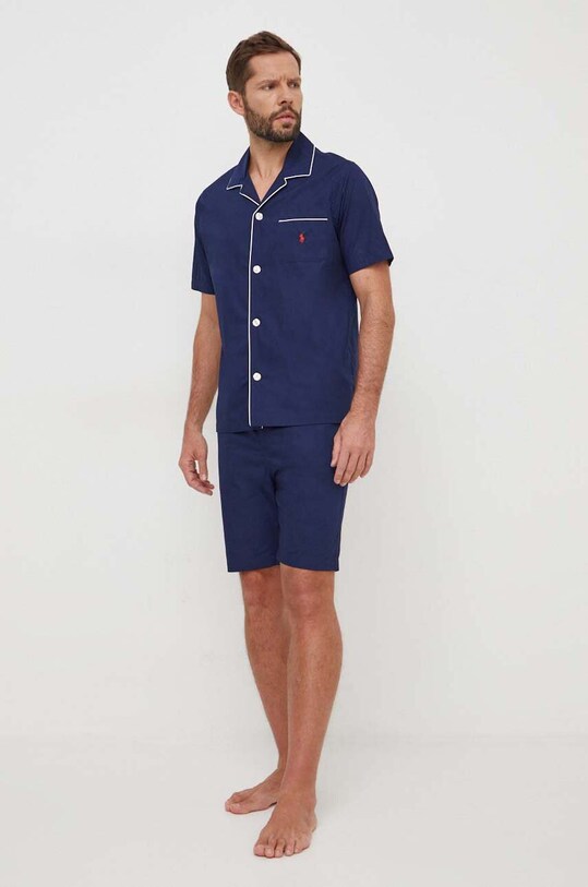 Polo Ralph Lauren pijamale de bumbac set bleumarin 714899503