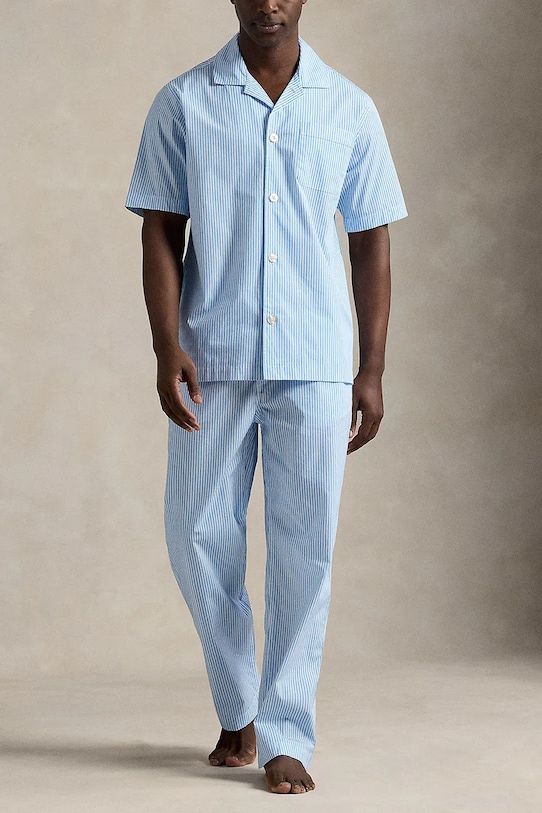 Odjeća Pamučni donji dio pidžame Polo Ralph Lauren 714899509 plava