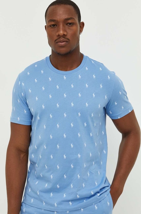Odzież Polo Ralph Lauren t-shirt piżamowy bawełniany 714899612 niebieski