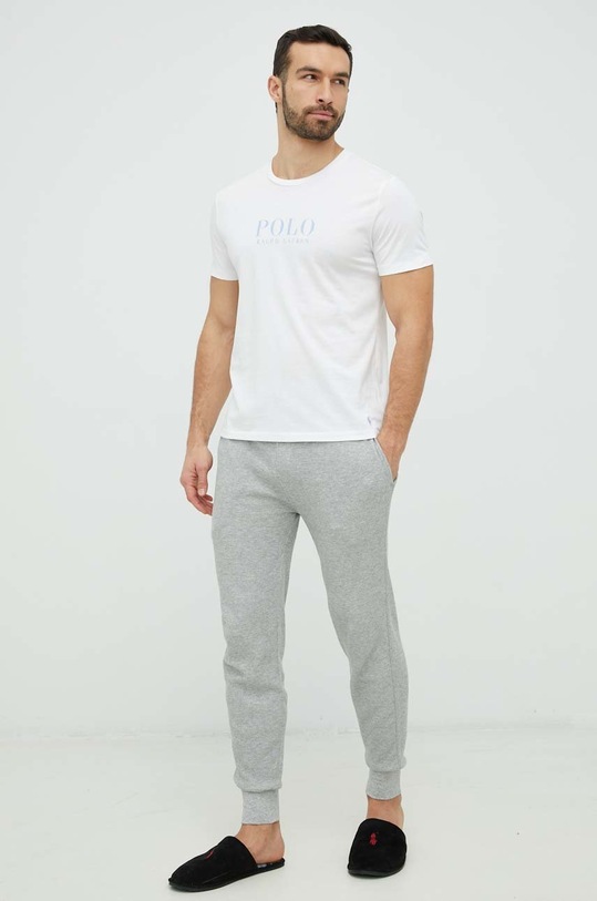 Polo Ralph Lauren t-shirt piżamowy bawełniany 714899613 biały AW25