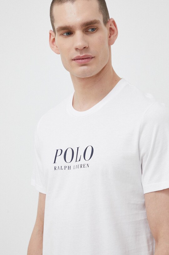 Odzież Polo Ralph Lauren t-shirt piżamowy bawełniany 714899613 biały