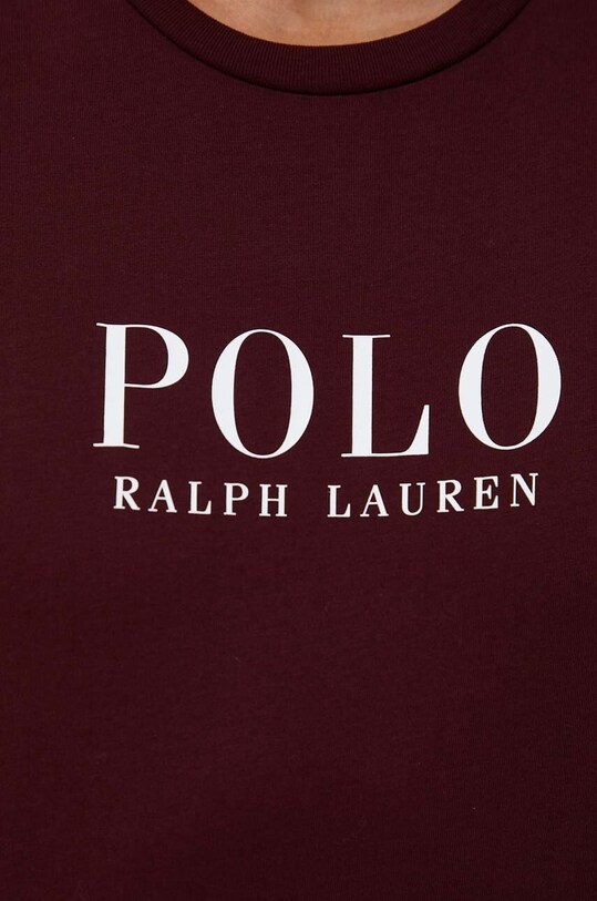 Βαμβακερή πιτζάμα μπλουζάκι Polo Ralph Lauren 714899613 μπορντό