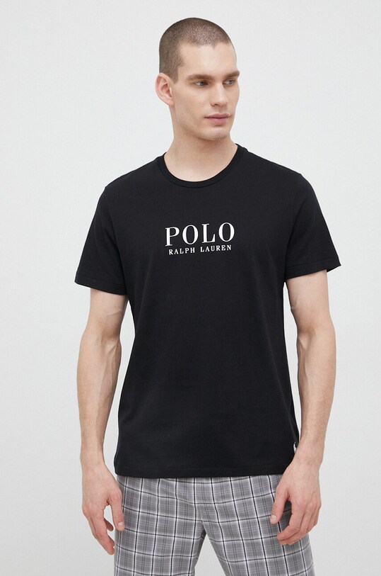 Бавовняна піжамна футболка Polo Ralph Lauren чорний 714899613