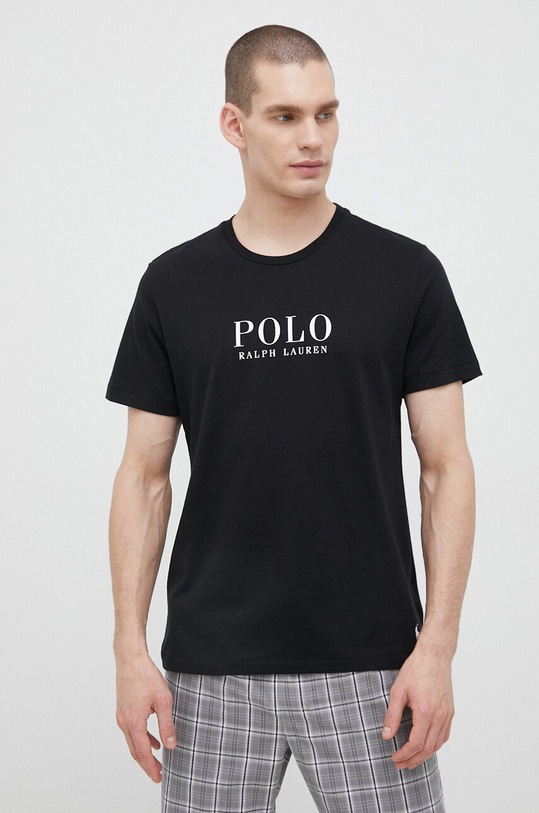 Polo Ralph Lauren t-shirt piżamowy bawełniany czarny 714899613