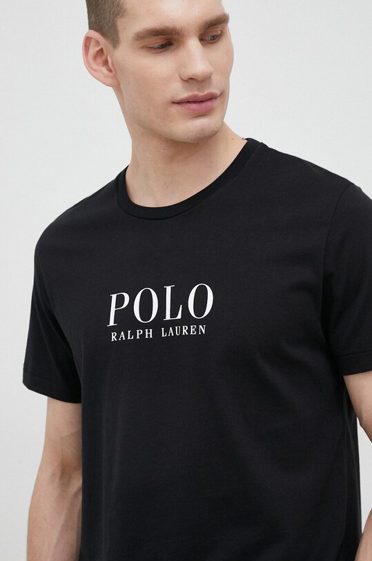 Бавовняна піжамна футболка Polo Ralph Lauren 714899613 чорний