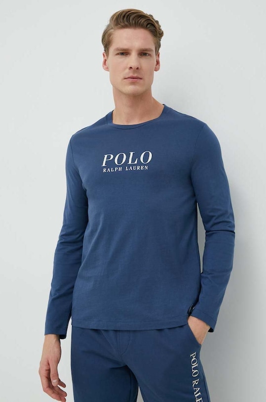 Bavlněná košile s dlouhým rukávem Polo Ralph Lauren vrchní námořnická modř 714899614