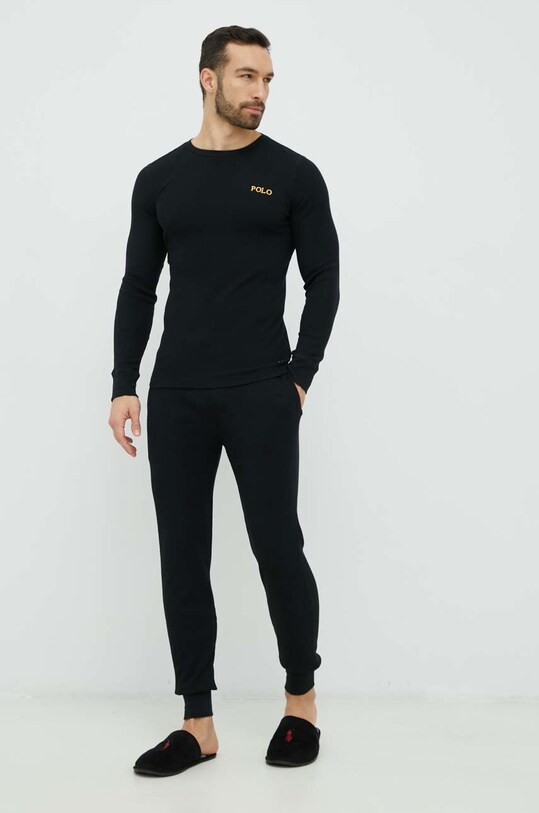 Піжамний лонгслів Polo Ralph Lauren 714899615 чорний AW23