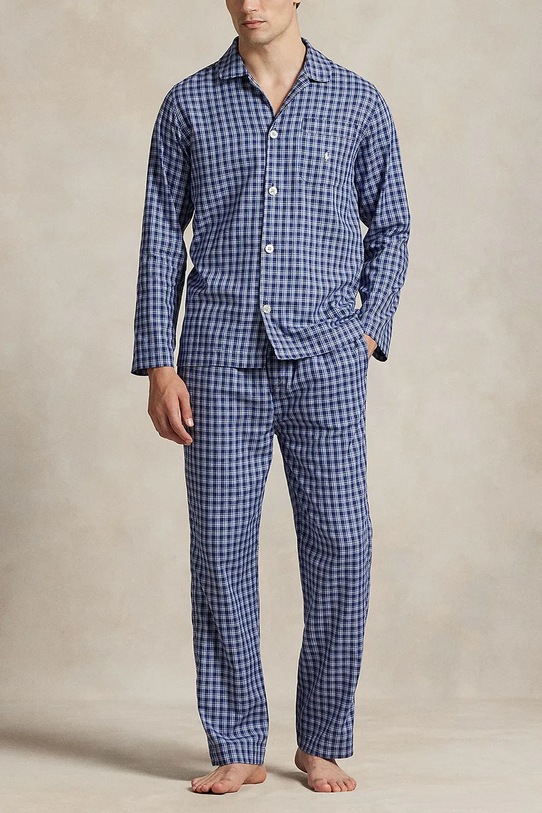 Polo Ralph Lauren piżama bawełniana wzorzyste niebieski 714899627