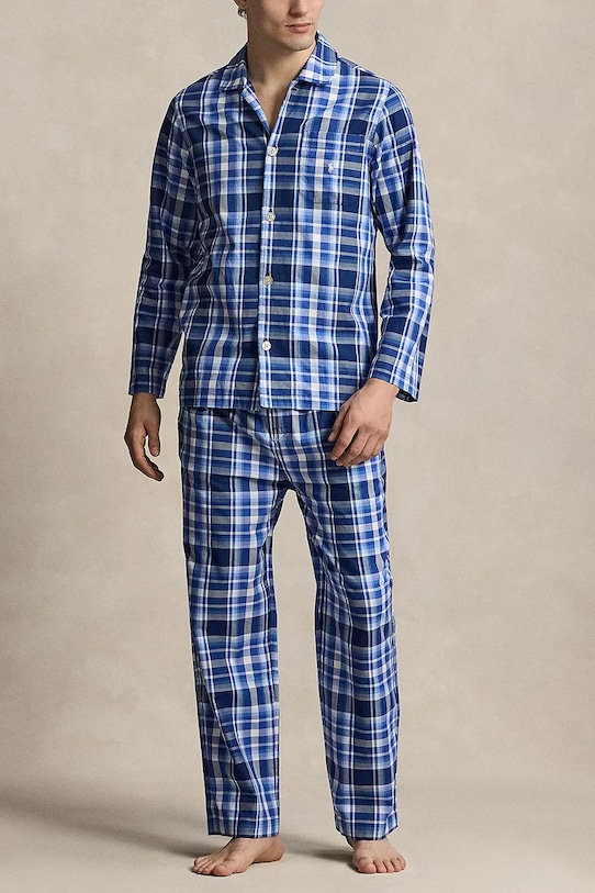 Polo Ralph Lauren pijama din două piese pentru bărbați din bumbac albastru 714899627