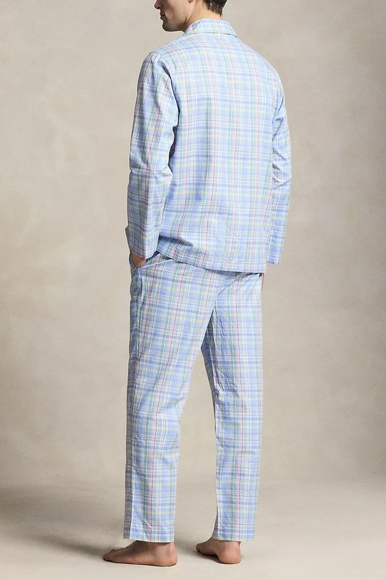 Polo Ralph Lauren dvodelna moška bombažna pižama 714899627 modra SS26