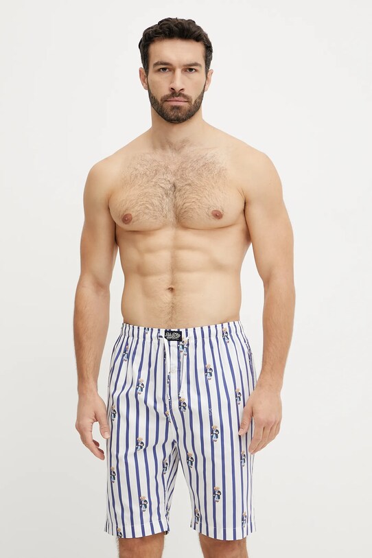 Памучно късо долнище на пижама Polo Ralph Lauren долнище бял 714899636