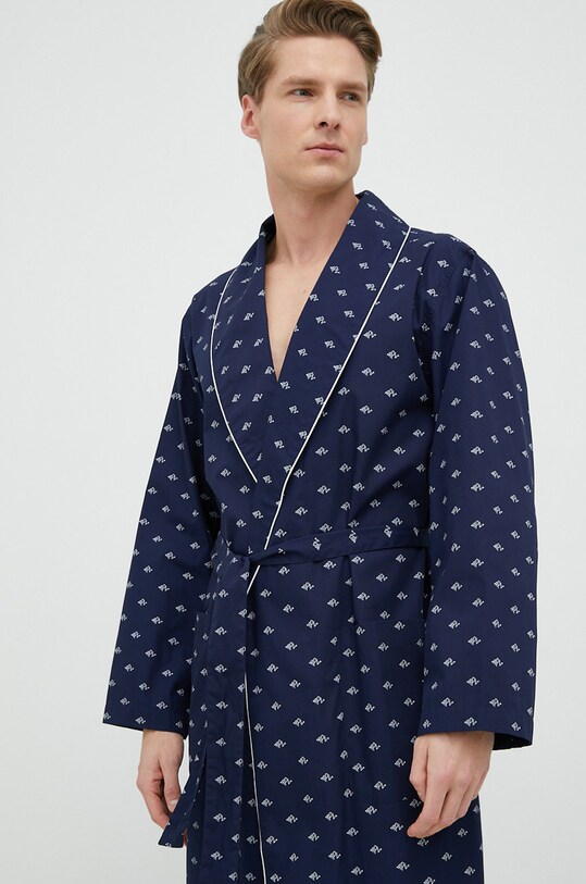 Βαμβακερή ρόμπα Polo Ralph Lauren βαμβάκι σκούρο μπλε 714899678