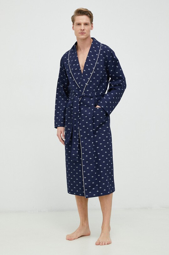 Βαμβακερή ρόμπα Polo Ralph Lauren 714899678 σκούρο μπλε SS23
