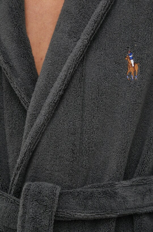 Хлопковый халат Polo Ralph Lauren 714899683 серый