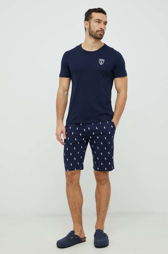 Polo Ralph Lauren piżama bawełniana bawełna granatowy 714903818