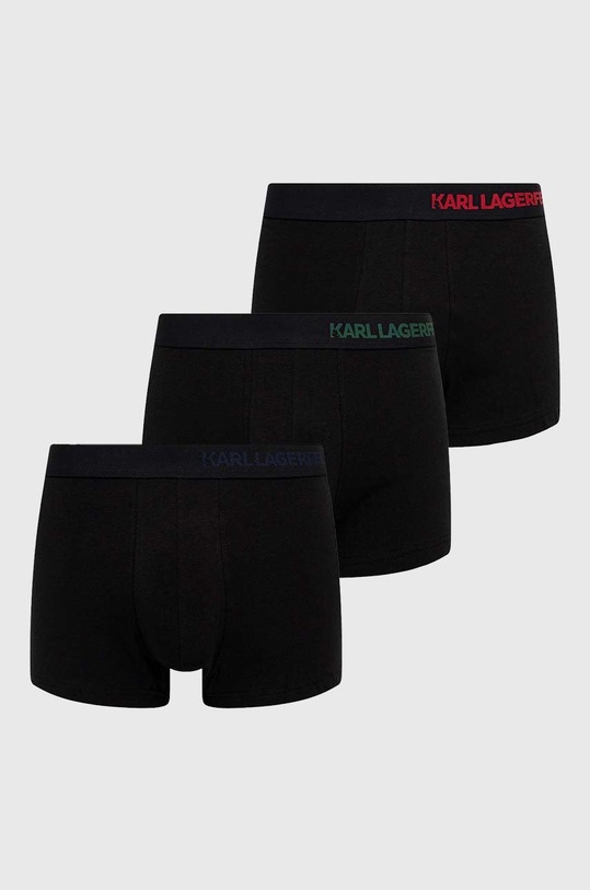 Boxerky Karl Lagerfeld 3-pack pletenina černá 230M2100