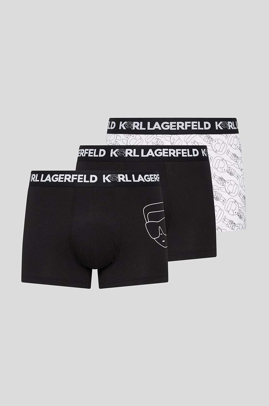 Boxerky Karl Lagerfeld 3-pak pletenina čierna 230M2103