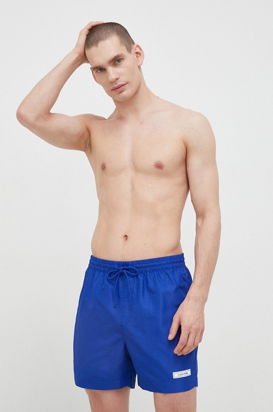Calvin Klein szorty kąpielowe Planet friendly granatowy KM0KM00812.PPYX