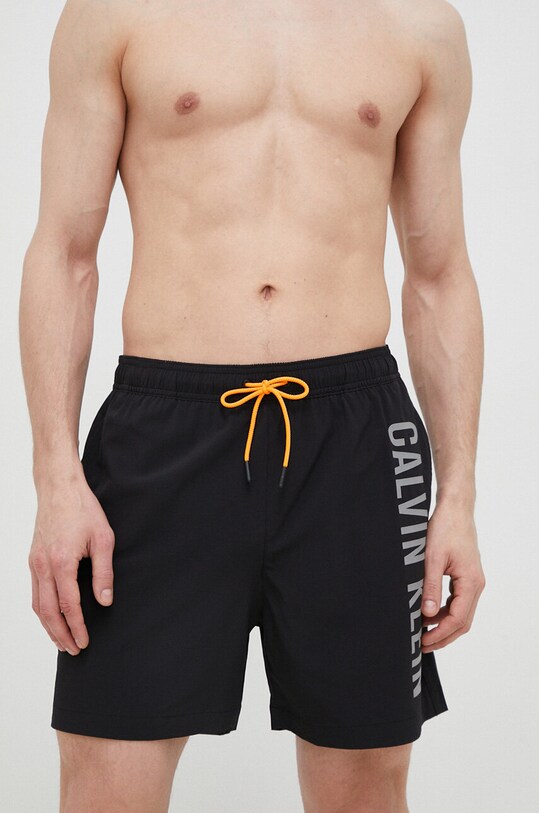 Calvin Klein szorty kąpielowe wzorzyste czarny KM0KM00797.PPYX